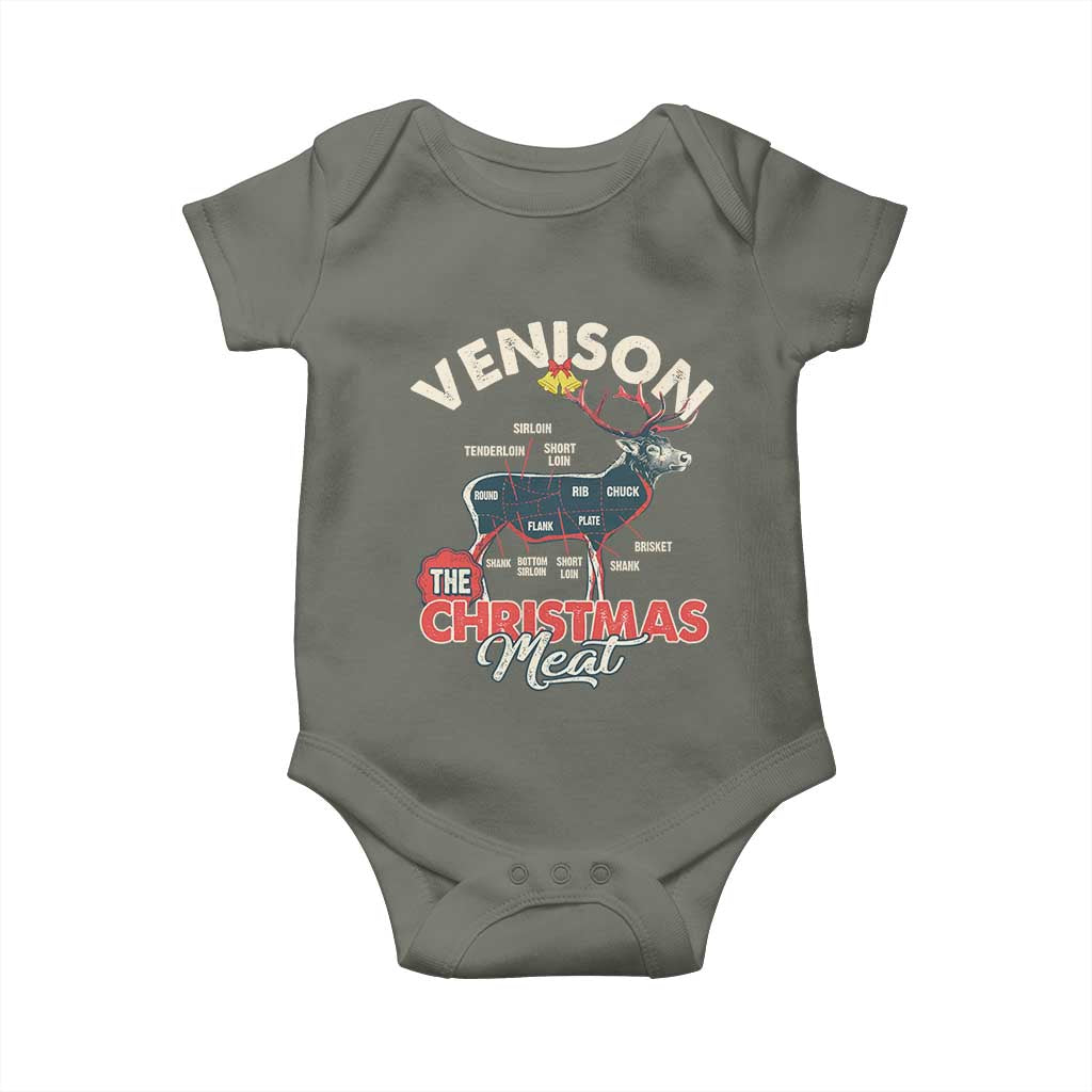 Christmas Hunting Baby Onesie Venison Meat Deer Season Hunter TS09 Military Green Print Your Wear
