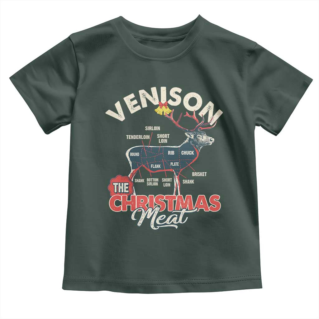 Christmas Hunting Baby Shirt Venison Meat Deer Season Hunter TS09 Dark Forest Green Print Your Wear