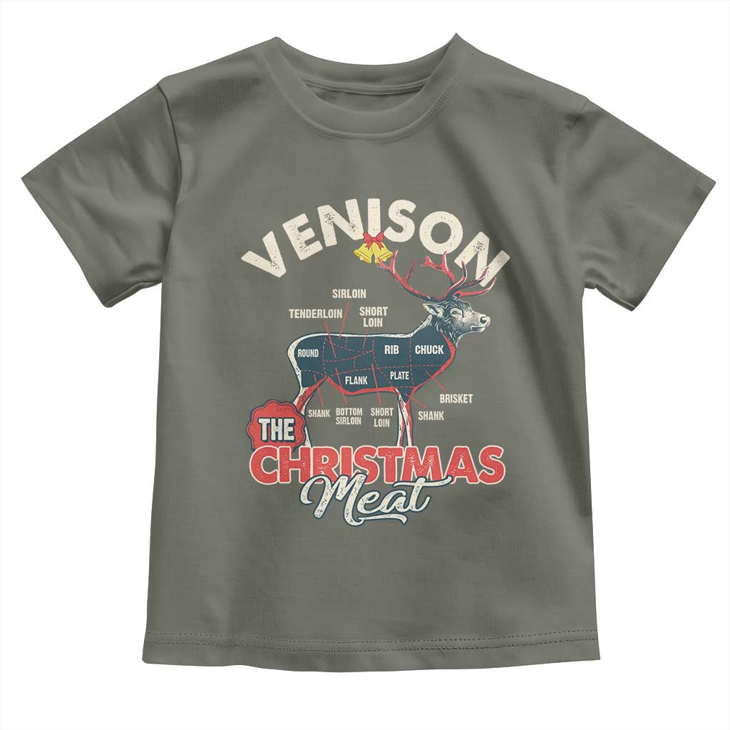 Christmas Hunting Baby Shirt Venison Meat Deer Season Hunter TS09 Military Green Print Your Wear