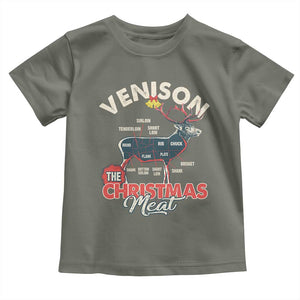 Christmas Hunting Baby Shirt Venison Meat Deer Season Hunter TS09 Military Green Print Your Wear