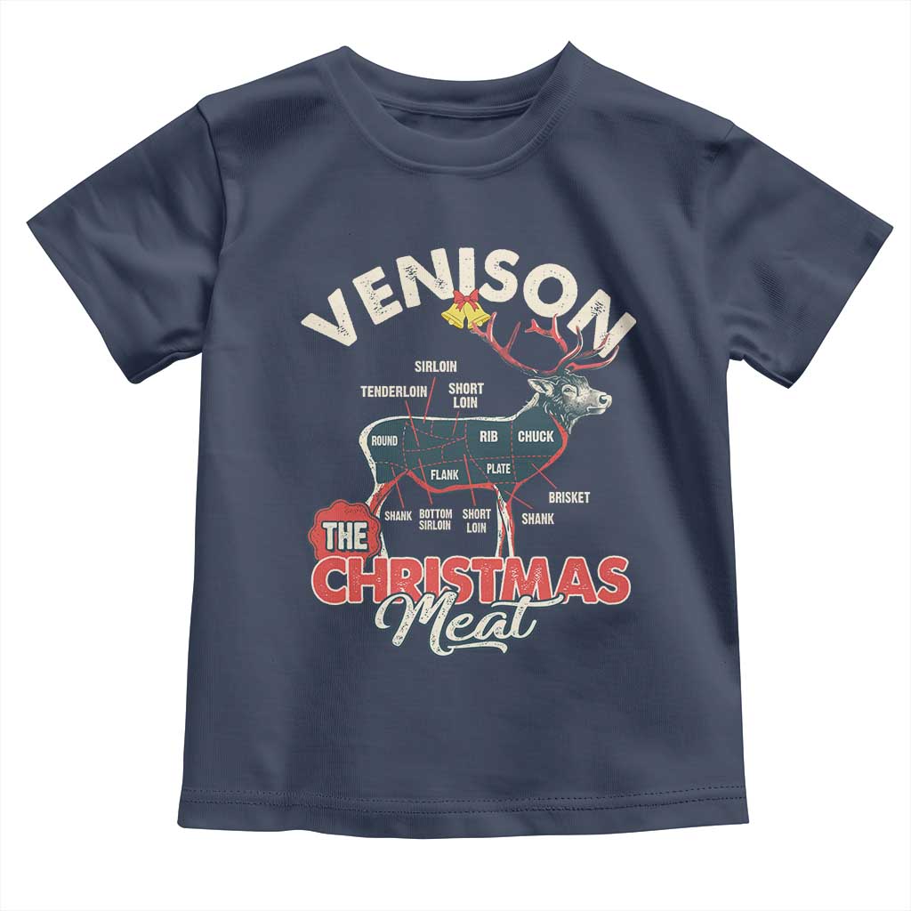 Christmas Hunting Baby Shirt Venison Meat Deer Season Hunter TS09 Navy Print Your Wear