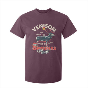 Christmas Hunting T Shirt For Kid Venison Meat Deer Season Hunter TS09 Maroon Print Your Wear