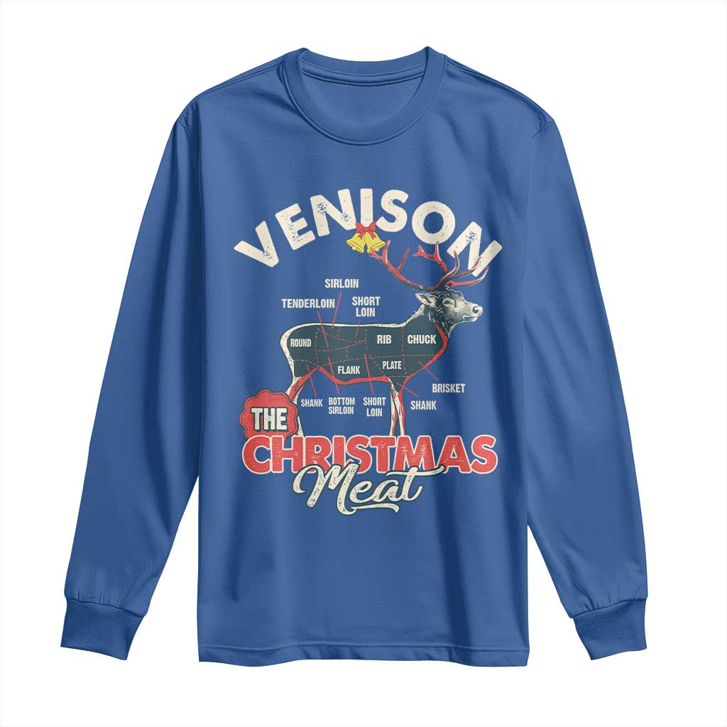 Christmas Hunting Long Sleeve Shirt Venison Meat Deer Season Hunter TS09 Royal Blue Print Your Wear