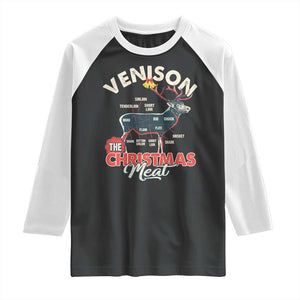 Christmas Hunting Raglan Shirt Venison Meat Deer Season Hunter TS09 Black White Print Your Wear