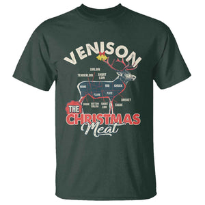 Christmas Hunting T Shirt Venison Meat Deer Season Hunter TS09 Dark Forest Green Print Your Wear