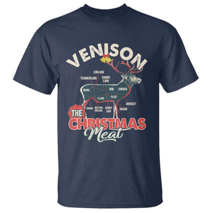 Christmas Hunting T Shirt Venison Meat Deer Season Hunter TS09 Navy Print Your Wear