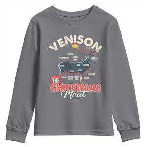 Christmas Hunting Youth Sweatshirt Venison Meat Deer Season Hunter TS09 Charcoal Print Your Wear