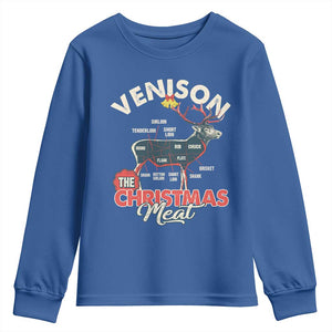 Christmas Hunting Youth Sweatshirt Venison Meat Deer Season Hunter TS09 Royal Blue Print Your Wear