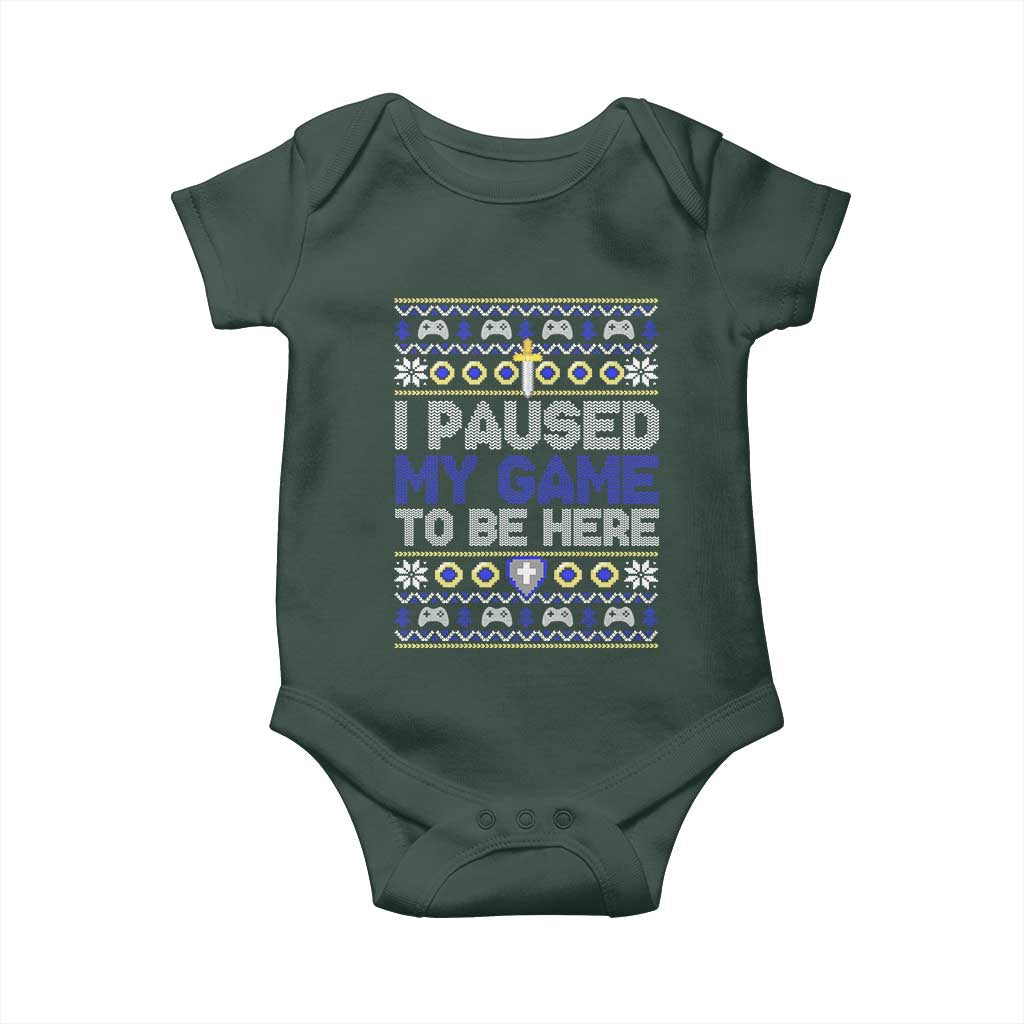 Funny Christmas Gamer Baby Onesie I Paused My Game To Be Here TS09 Print Your Wear