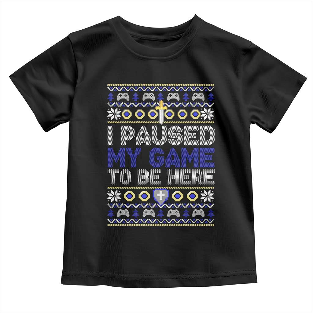Funny Christmas Gamer Baby Shirt I Paused My Game To Be Here TS09 Black Print Your Wear