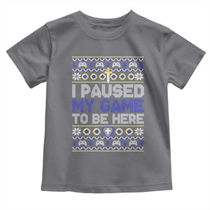 Funny Christmas Gamer Baby Shirt I Paused My Game To Be Here TS09 Charcoal Print Your Wear