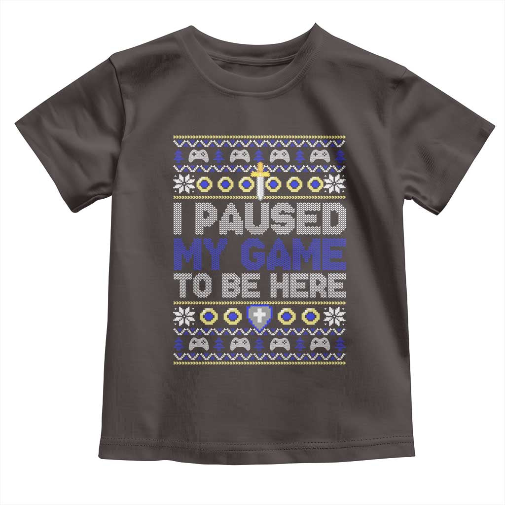 Funny Christmas Gamer Baby Shirt I Paused My Game To Be Here TS09 Dark Chocolate Print Your Wear