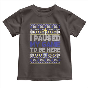 Funny Christmas Gamer Baby Shirt I Paused My Game To Be Here TS09 Dark Chocolate Print Your Wear