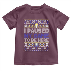 Funny Christmas Gamer Baby Shirt I Paused My Game To Be Here TS09 Maroon Print Your Wear