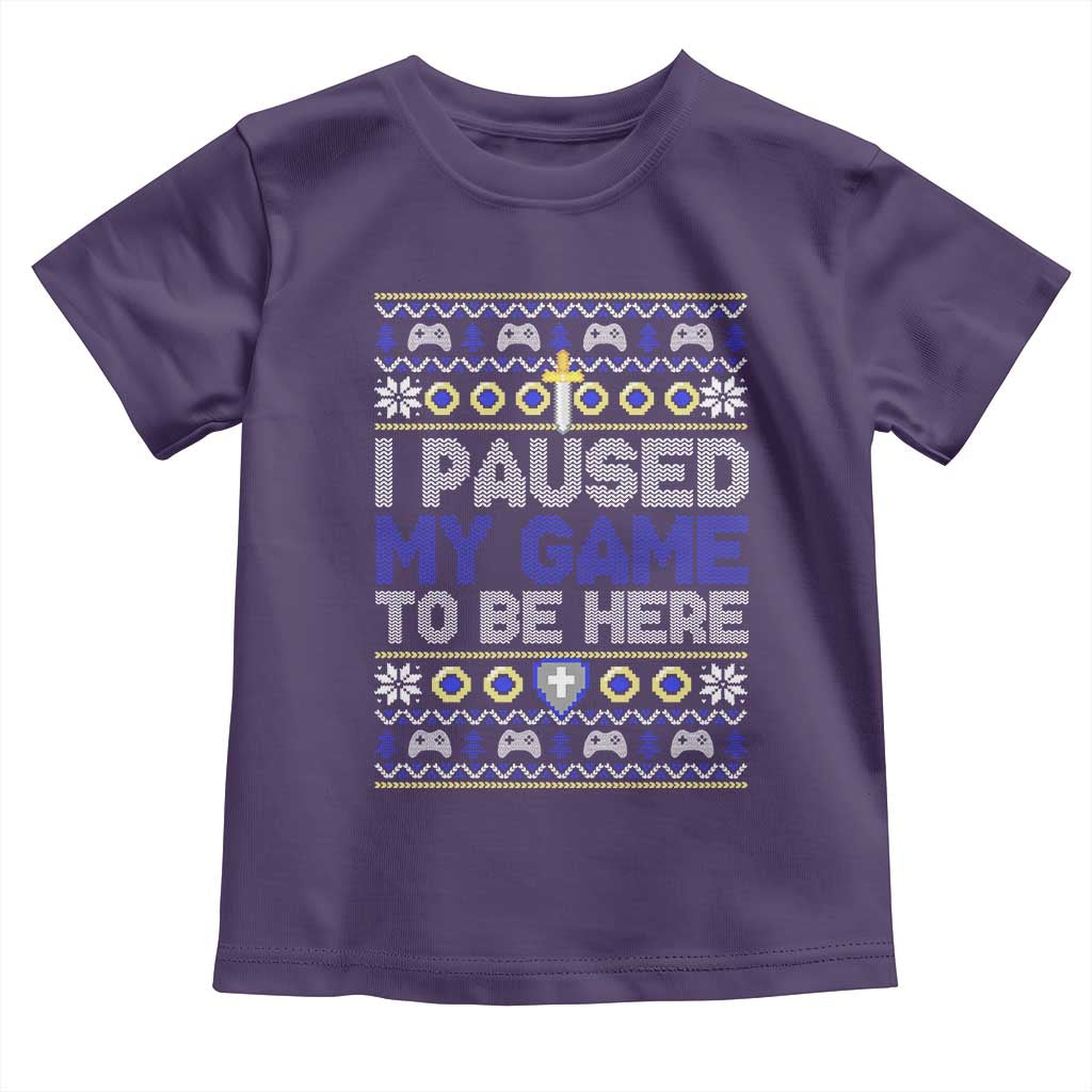 Funny Christmas Gamer Baby Shirt I Paused My Game To Be Here TS09 Purple Print Your Wear