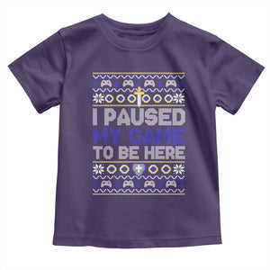Funny Christmas Gamer Baby Shirt I Paused My Game To Be Here TS09 Purple Print Your Wear