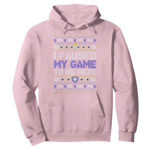 Funny Christmas Gamer Hoodie I Paused My Game To Be Here TS09 Light Pink Print Your Wear