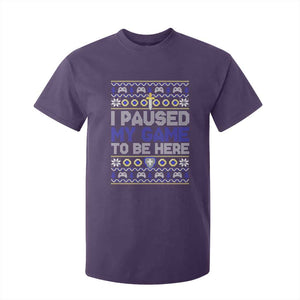 Funny Christmas Gamer T Shirt For Kid I Paused My Game To Be Here TS09 Purple Print Your Wear