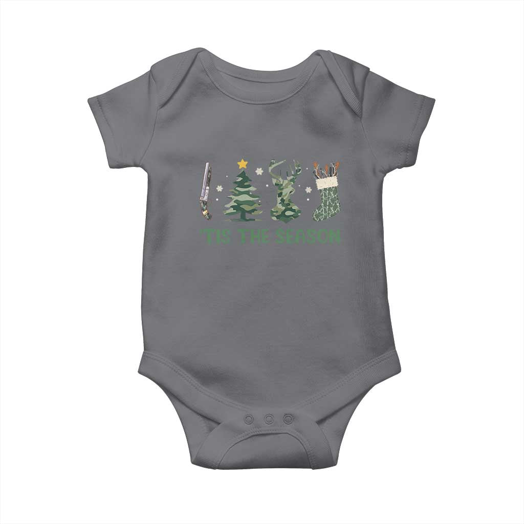 Christmas Hunting Baby Onesie Tis The Season Hunting Camo Hunter TS09 Charcoal Print Your Wear