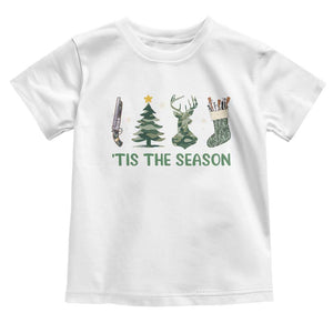 Christmas Hunting Baby Shirt Tis The Season Hunting Camo Hunter TS09 White Print Your Wear