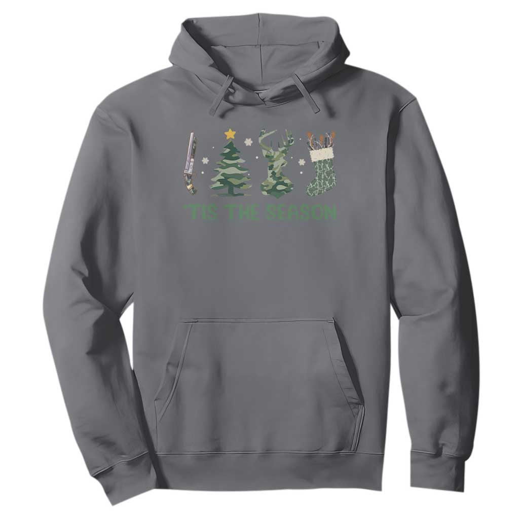 Christmas Hunting Hoodie Tis The Season Hunting Camo Hunter TS09 Charcoal Print Your Wear