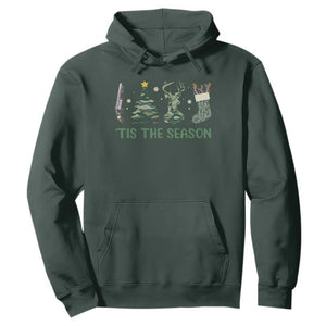 Christmas Hunting Hoodie Tis The Season Hunting Camo Hunter TS09 Dark Forest Green Print Your Wear