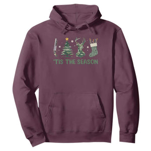Christmas Hunting Hoodie Tis The Season Hunting Camo Hunter TS09 Maroon Print Your Wear