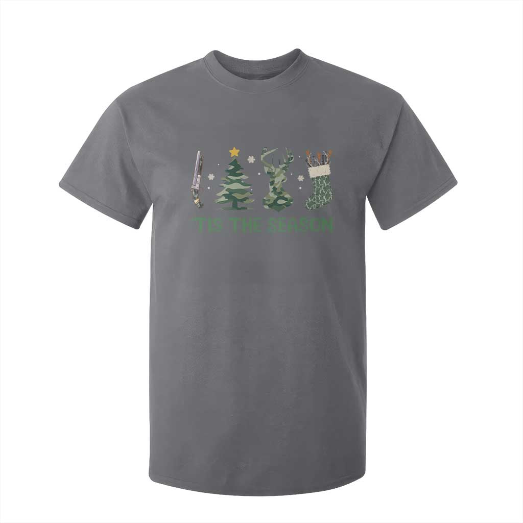 Christmas Hunting T Shirt For Kid Tis The Season Hunting Camo Hunter TS09 Charcoal Print Your Wear