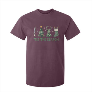 Christmas Hunting T Shirt For Kid Tis The Season Hunting Camo Hunter TS09 Maroon Print Your Wear