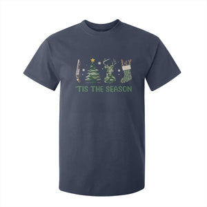 Christmas Hunting T Shirt For Kid Tis The Season Hunting Camo Hunter TS09 Navy Print Your Wear