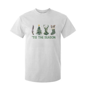 Christmas Hunting T Shirt For Kid Tis The Season Hunting Camo Hunter TS09 White Print Your Wear