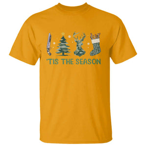 Christmas Hunting T Shirt Tis The Season Hunting Camo Hunter TS09 Gold Print Your Wear
