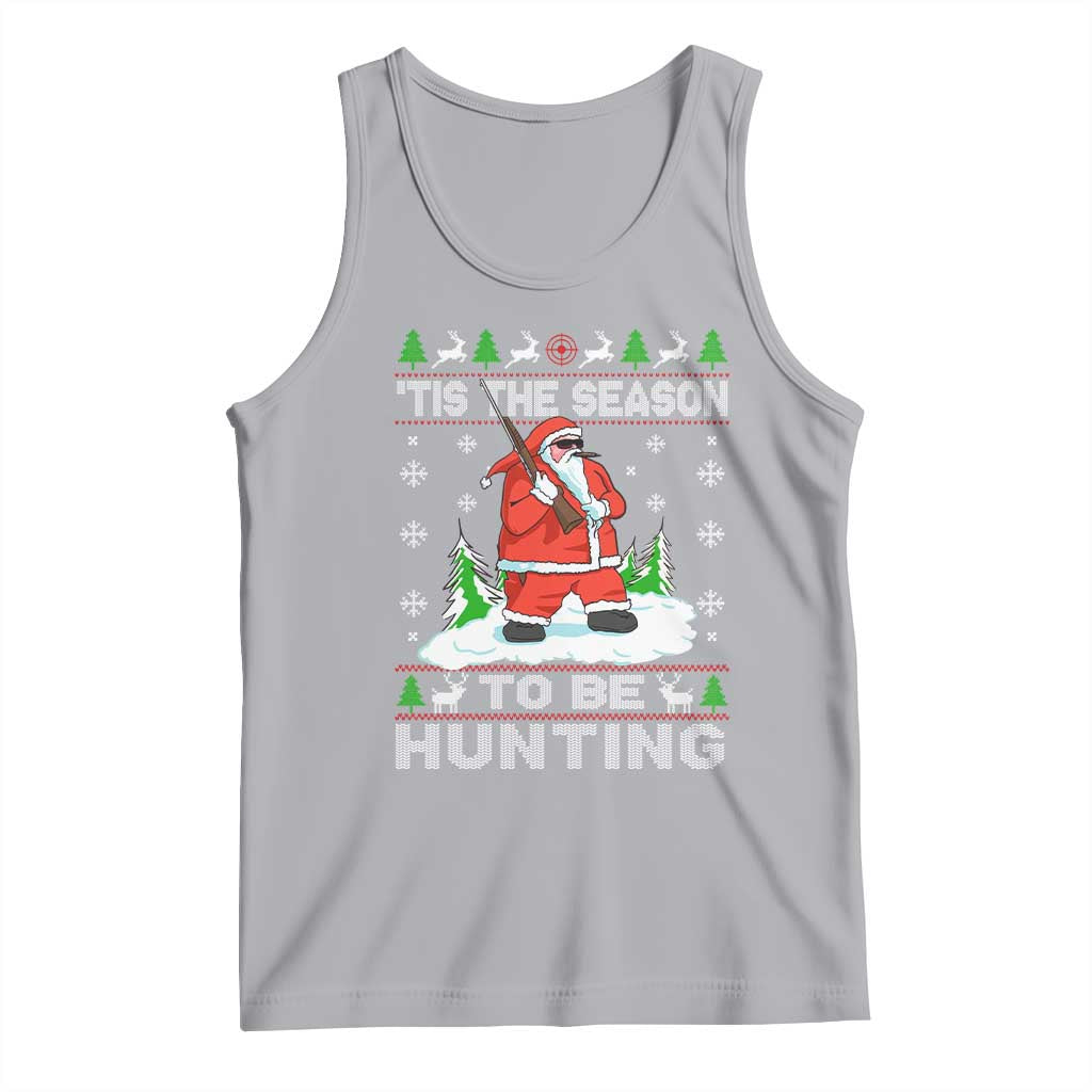 Christmas Hunting Tank Top Tis The Season To Be Hunting Santa Hunter TS09 Athletic Heather Print Your Wear