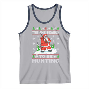 Christmas Hunting Tank Top Tis The Season To Be Hunting Santa Hunter TS09 Athletic Heather Navy Print Your Wear