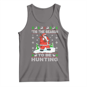 Christmas Hunting Tank Top Tis The Season To Be Hunting Santa Hunter TS09 Deep Heather Print Your Wear