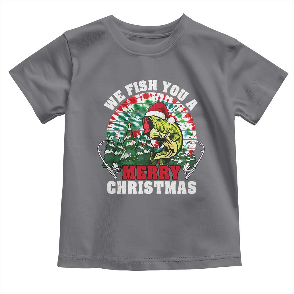 Xmas Fishing Baby Shirt We Fish You A Merry Christmas Santa Hat TS09 Charcoal Print Your Wear