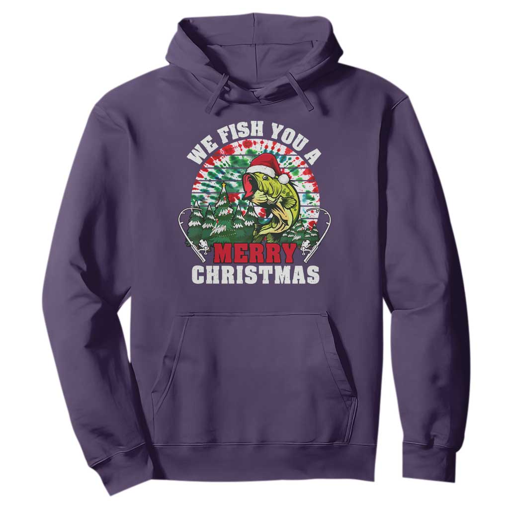 Xmas Fishing Hoodie We Fish You A Merry Christmas Santa Hat TS09 Purple Print Your Wear