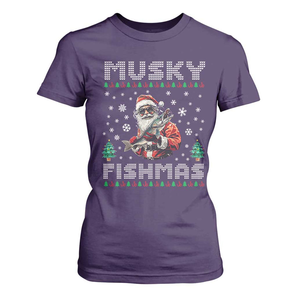 Christmas Muskie Fishing T Shirt For Women Musky Fishmas Fisherman TS09 Purple Print Your Wear
