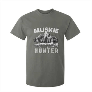 Musky Hunter Fishing Fisherman T Shirt For Kid TS09 Military Green Print Your Wear