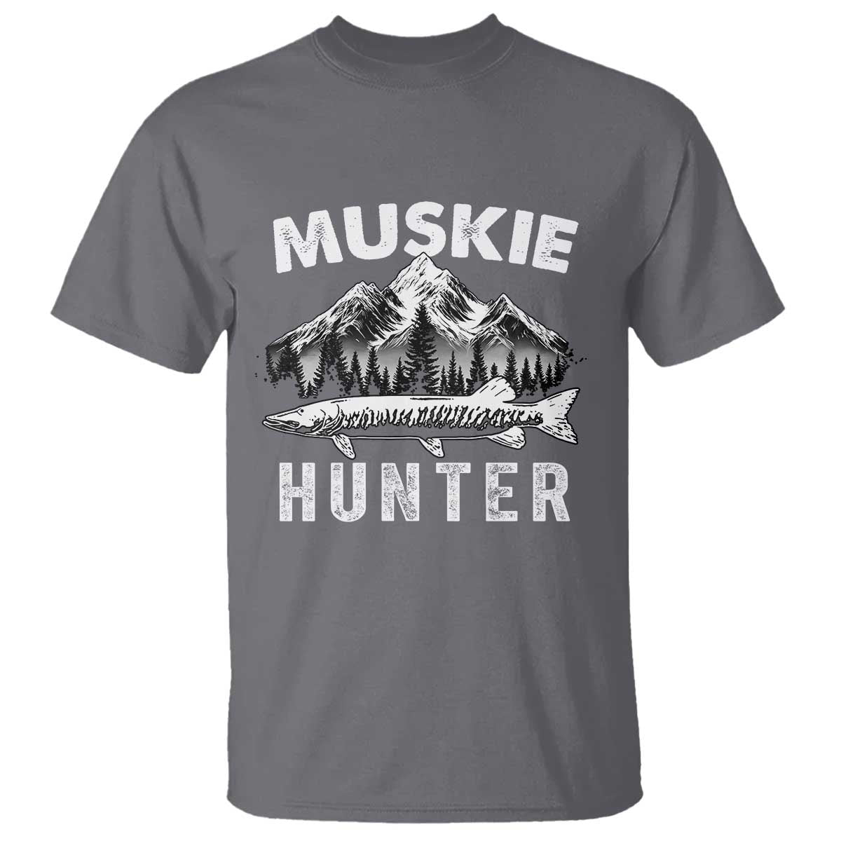 Musky Hunter Fishing Fisherman T Shirt TS09 Charcoal Print Your Wear