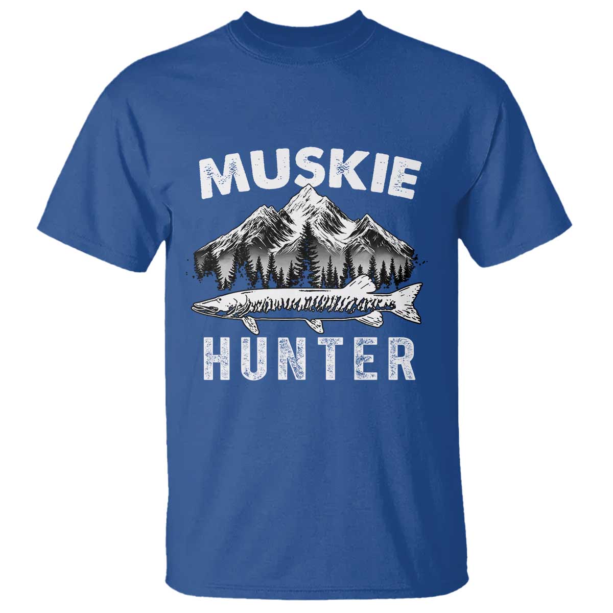 Musky Hunter Fishing Fisherman T Shirt TS09 Royal Blue Print Your Wear