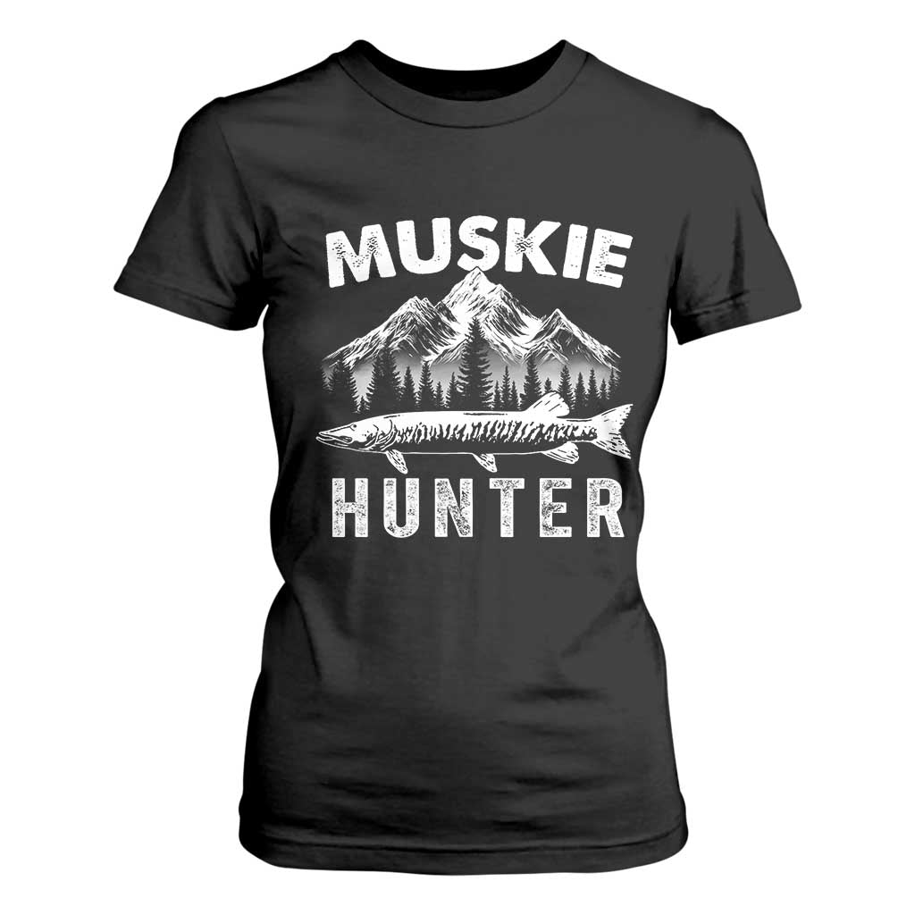 Musky Hunter Fishing Fisherman T Shirt For Women TS09 Black Print Your Wear