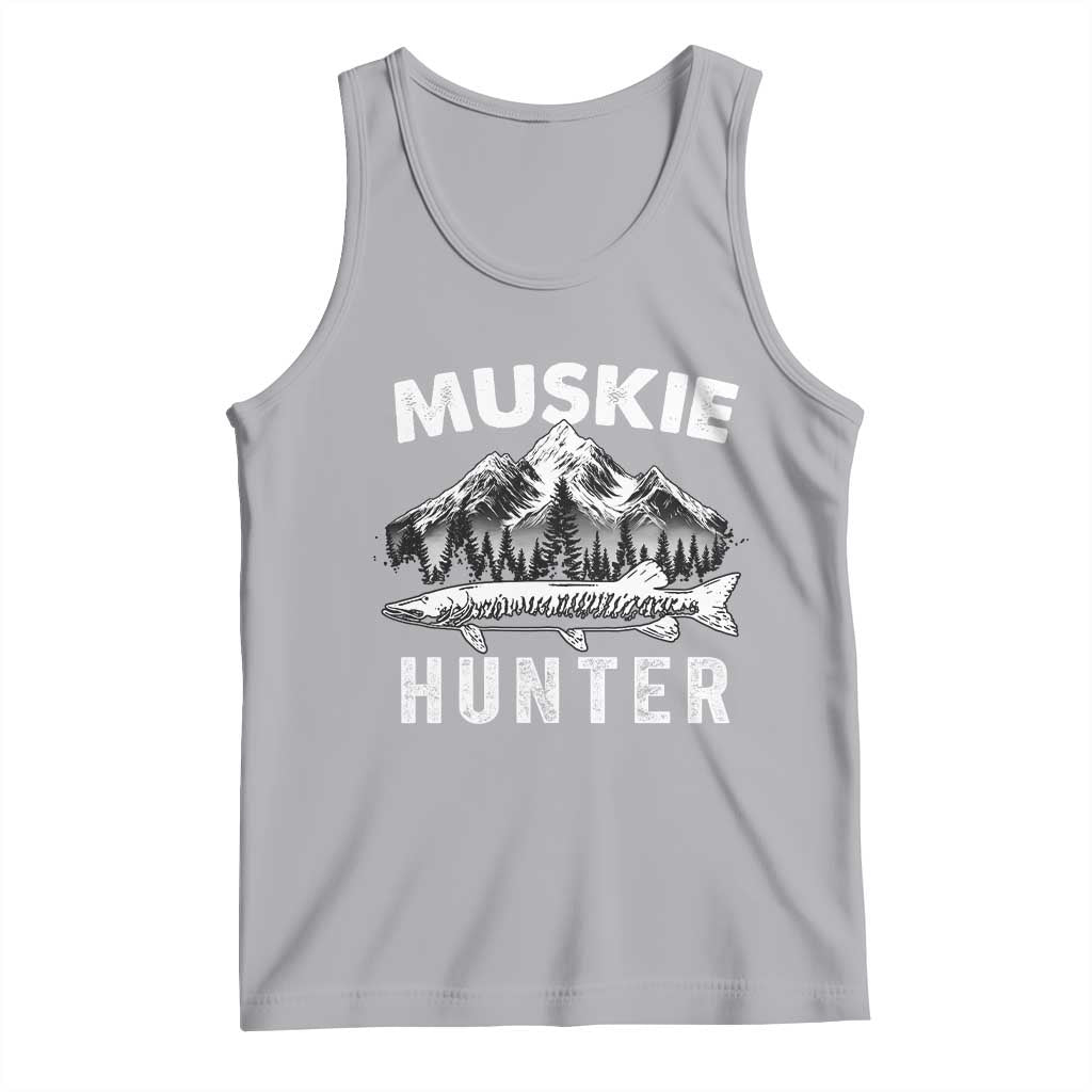 Musky Hunter Fishing Fisherman Tank Top TS09 Athletic Heather Print Your Wear