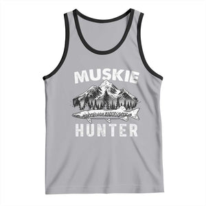 Musky Hunter Fishing Fisherman Tank Top TS09 Athletic Heather Black Print Your Wear