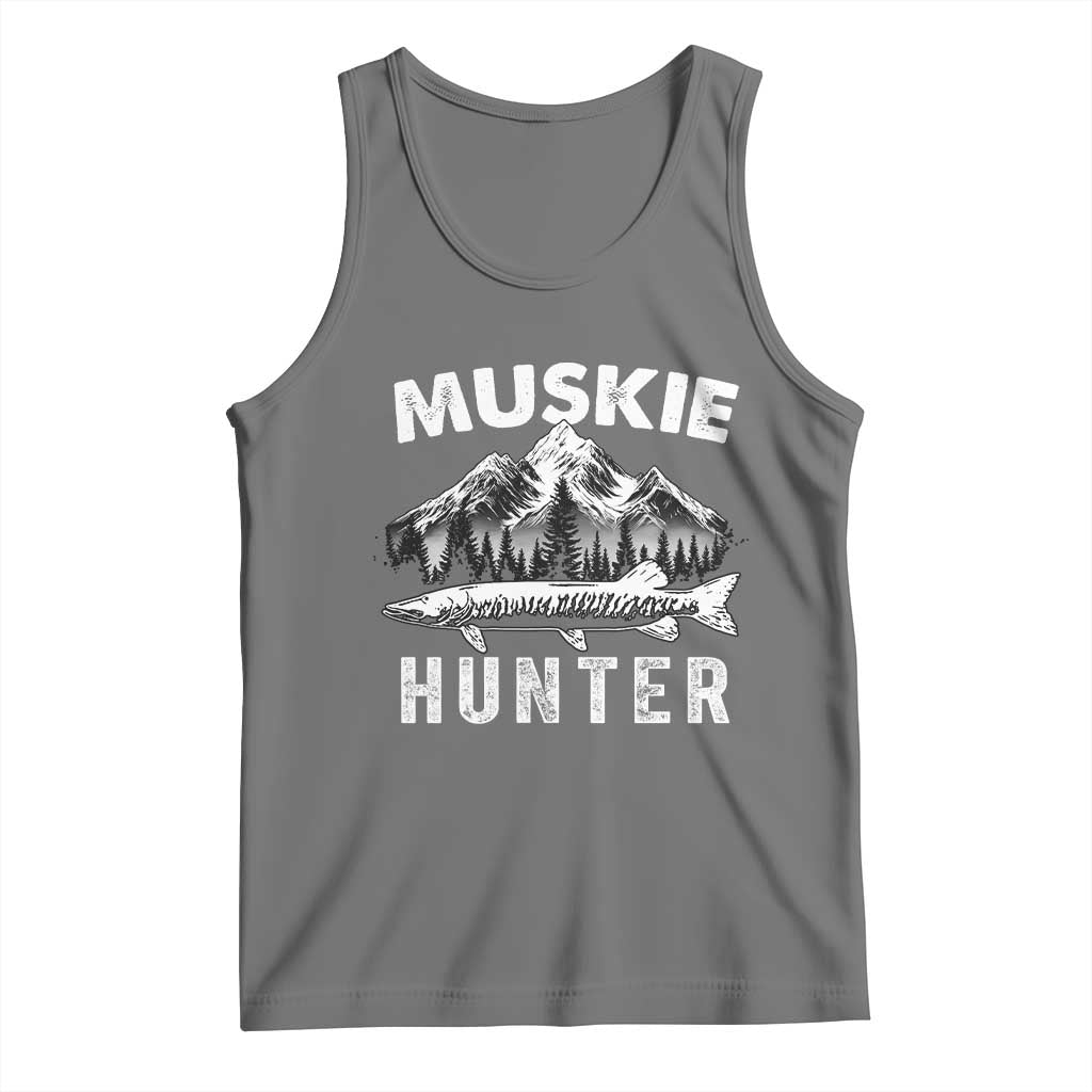 Musky Hunter Fishing Fisherman Tank Top TS09 Black Heather Print Your Wear