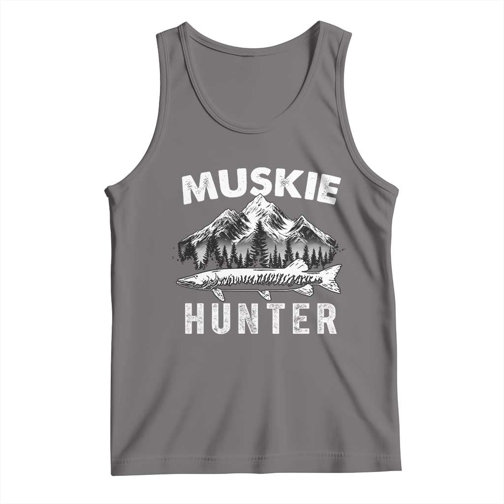 Musky Hunter Fishing Fisherman Tank Top TS09 Deep Heather Print Your Wear