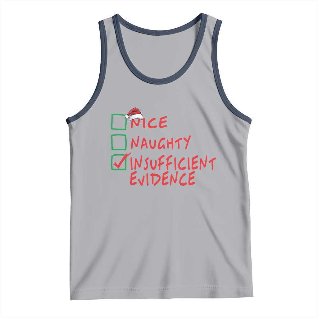 Funny Christmas Tank Top Nice Naughty Insufficient Evidence TS09 Athletic Heather Navy Print Your Wear
