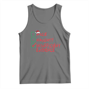 Funny Christmas Tank Top Nice Naughty Insufficient Evidence TS09 Black Heather Print Your Wear