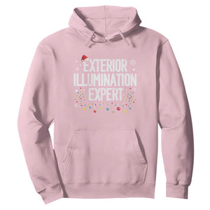 Funny Christmas Hoodie Exterior Illumination Expert Christmas Lights TS09 Light Pink Print Your Wear