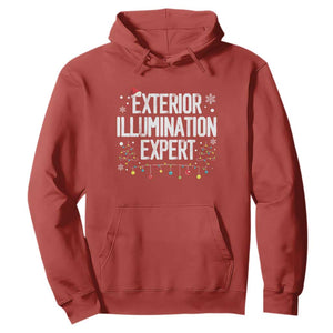 Funny Christmas Hoodie Exterior Illumination Expert Christmas Lights TS09 Red Print Your Wear